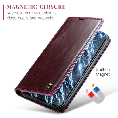 For iPhone XR CaseMe 003 Crazy Horse Texture Leather Phone Case(Wine Red) - More iPhone Cases by CaseMe | Online Shopping South Africa | PMC Jewellery | Buy Now Pay Later Mobicred