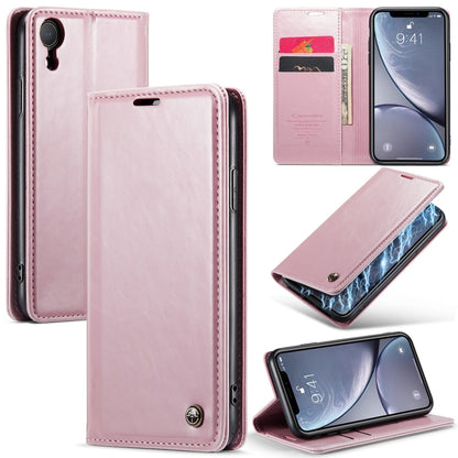 For iPhone XR CaseMe 003 Crazy Horse Texture Leather Phone Case(Pink) - More iPhone Cases by CaseMe | Online Shopping South Africa | PMC Jewellery | Buy Now Pay Later Mobicred