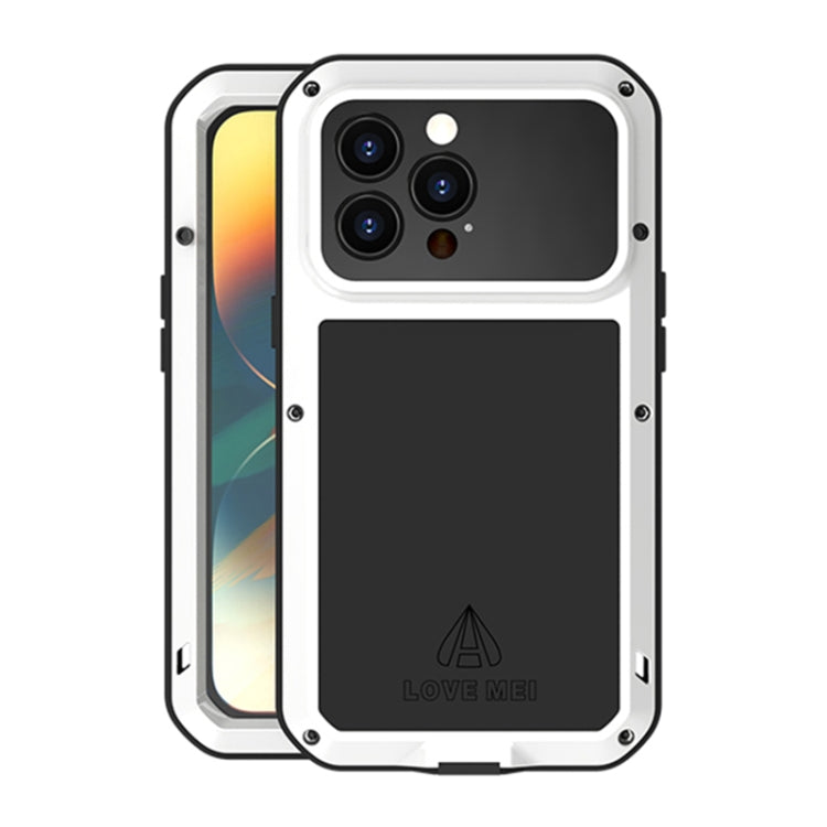 For iPhone 14 Pro Max LOVE MEI Metal Shockproof Life Waterproof Dustproof Phone Case(White) - iPhone 14 Pro Max Cases by LOVE MEI | Online Shopping South Africa | PMC Jewellery