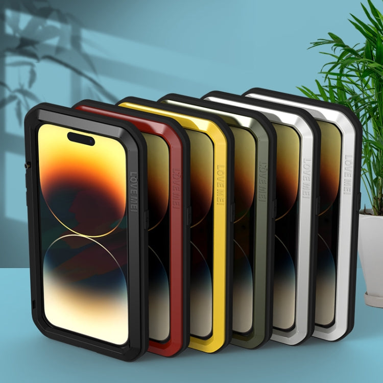 For iPhone 14 Pro Max LOVE MEI Metal Shockproof Life Waterproof Dustproof Phone Case(Black) - iPhone 14 Pro Max Cases by LOVE MEI | Online Shopping South Africa | PMC TechLife | Buy Now Pay Later Mobicred