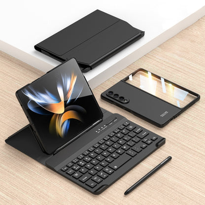 For Samsung Galaxy Z Fold3 5G Magnetic Folding Bluetooth Keyboard Leather Case(Black) - Samsung Keyboard by PMC Jewellery | Online Shopping South Africa | PMC Jewellery