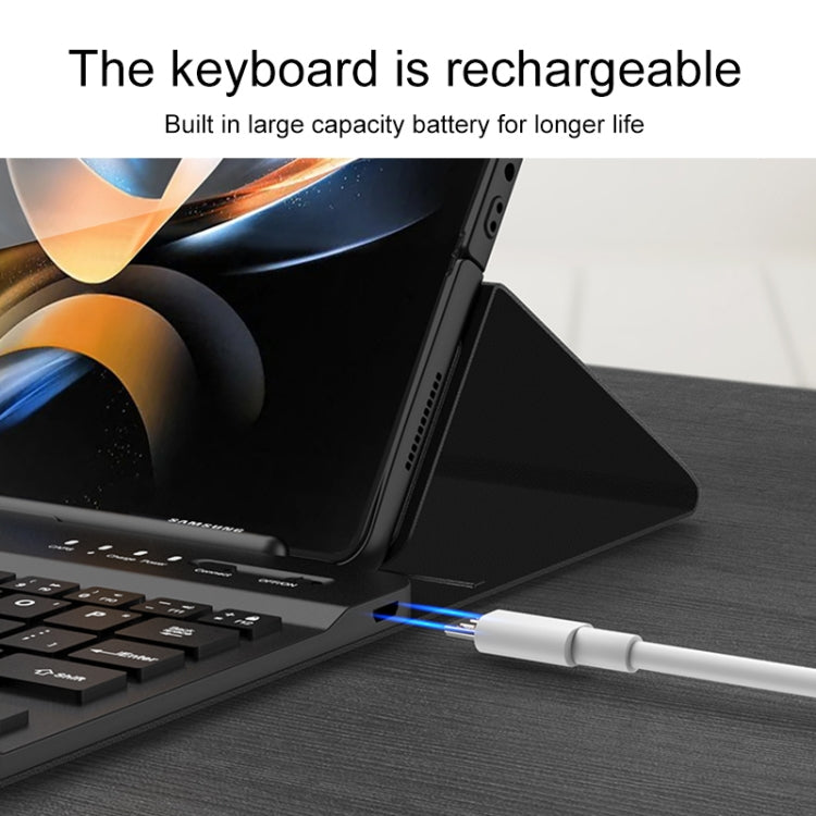 For Samsung Galaxy Z Fold3 5G Magnetic Folding Bluetooth Keyboard Leather Case(Dark Green) - Samsung Keyboard by PMC TechLife | Online Shopping South Africa | PMC TechLife