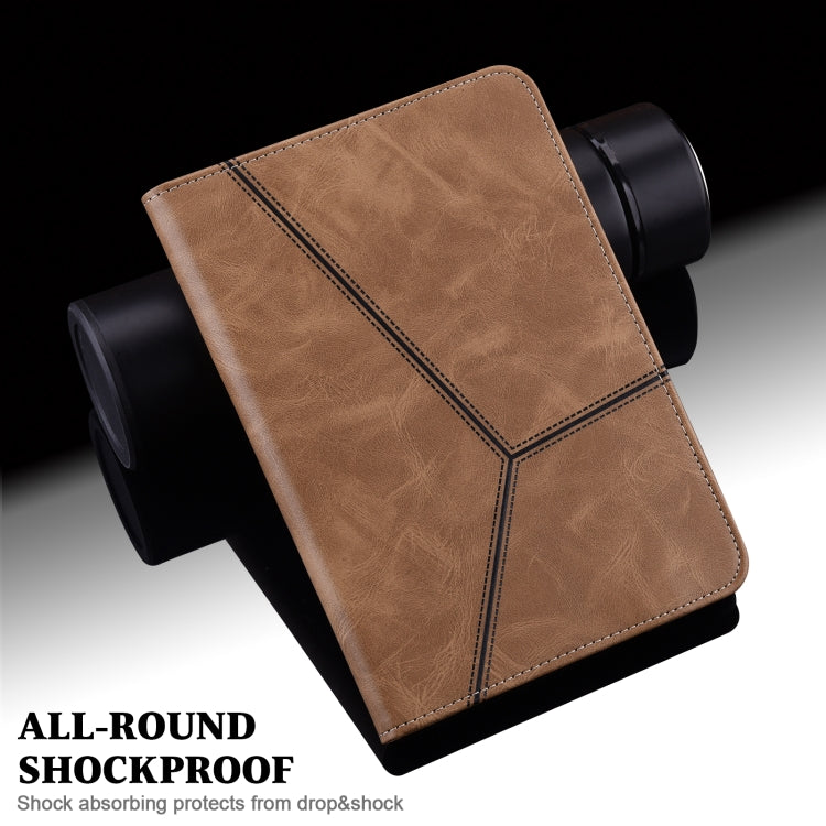 For iPad 2025 / 2022 Solid Color Embossed Striped Leather Tablet Case(Brown) - iPad 2025 / 2022 Cases by PMC TechLife | Online Shopping South Africa | PMC TechLife | Buy Now Pay Later Mobicred