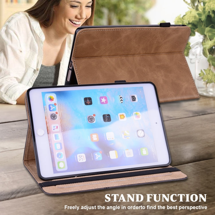 For iPad 2025 / 2022 Solid Color Embossed Striped Leather Tablet Case(Brown) - iPad 2025 / 2022 Cases by PMC TechLife | Online Shopping South Africa | PMC TechLife | Buy Now Pay Later Mobicred