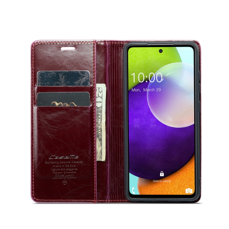 For Samsung Galaxy A52 CaseMe 003 Crazy Horse Texture Leather Phone Case(Wine Red) - Galaxy Phone Cases by CaseMe | Online Shopping South Africa | PMC Jewellery | Buy Now Pay Later Mobicred