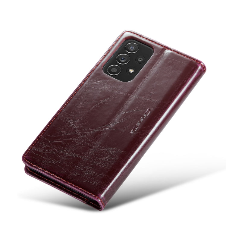 For Samsung Galaxy A52 CaseMe 003 Crazy Horse Texture Leather Phone Case(Wine Red) - Galaxy Phone Cases by CaseMe | Online Shopping South Africa | PMC Jewellery | Buy Now Pay Later Mobicred