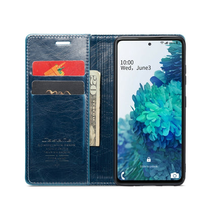 For Samsung Galaxy S20 FE CaseMe 003 Crazy Horse Texture Leather Phone Case(Blue) - Galaxy Phone Cases by CaseMe | Online Shopping South Africa | PMC Jewellery | Buy Now Pay Later Mobicred