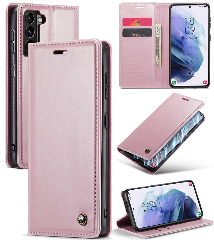 For Samsung Galaxy S21 5G CaseMe 003 Crazy Horse Texture Leather Phone Case(Rose Gold) - Galaxy S21 5G Cases by CaseMe | Online Shopping South Africa | PMC Jewellery | Buy Now Pay Later Mobicred