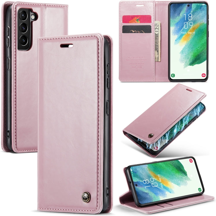 For Samsung Galaxy S21 FE 5G CaseMe 003 Crazy Horse Texture Leather Phone Case(Rose Gold) - Galaxy Phone Cases by CaseMe | Online Shopping South Africa | PMC Jewellery | Buy Now Pay Later Mobicred