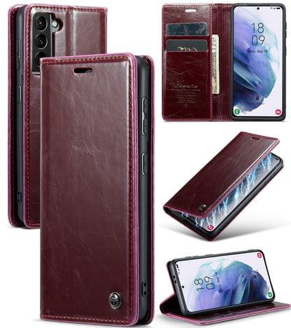 For Samsung Galaxy S21+ 5G CaseMe 003 Crazy Horse Texture Leather Phone Case(Wine Red) - Galaxy S21+ 5G Cases by CaseMe | Online Shopping South Africa | PMC Jewellery | Buy Now Pay Later Mobicred