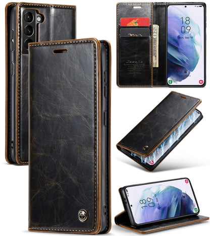 For Samsung Galaxy S21+ 5G CaseMe 003 Crazy Horse Texture Leather Phone Case(Coffee) - Galaxy S21+ 5G Cases by CaseMe | Online Shopping South Africa | PMC Jewellery | Buy Now Pay Later Mobicred