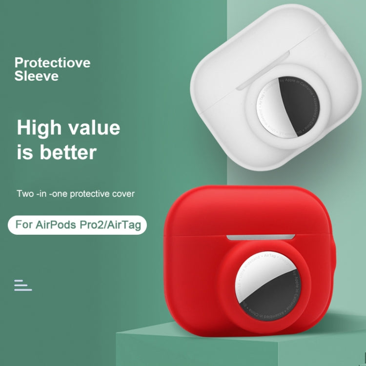 For AirPods Pro 2 / AirTag 2 in 1 Shockproof Full Coverage Silicone Protective Case(Dark Green) - For AirPods Pro 2 by PMC Jewellery | Online Shopping South Africa | PMC Jewellery | Buy Now Pay Later Mobicred