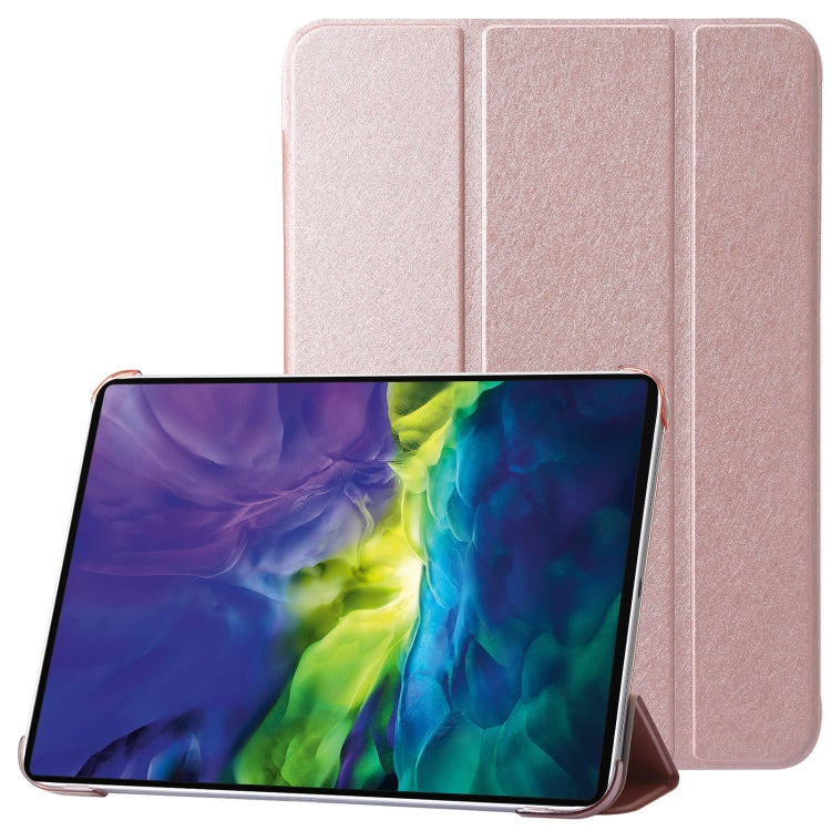 For iPad 2025 / 2022 Silk Texture Three-fold Horizontal Flip Leather Tablet Case(Rose Gold) - free shipping - PMC TechLife - Order now!