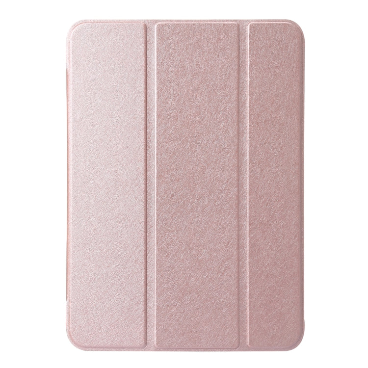 For iPad 2025 / 2022 Silk Texture Three-fold Horizontal Flip Leather Tablet Case(Rose Gold) - free shipping - PMC TechLife - Order now!