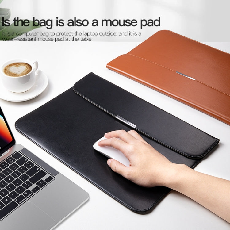 For 13.3 / 13.6 / 14 inch Laptop Ultra-thin Leather Laptop Sleeve(Brown) - 13.3 inch by PMC Jewellery | Online Shopping South Africa | PMC Jewellery | Buy Now Pay Later Mobicred