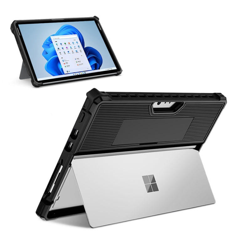 For Microsoft Surface Pro 8 Striped Hollow Tablet Case(Black) - Others by PMC TechLife | Online Shopping South Africa | PMC TechLife | Buy Now Pay Later Mobicred