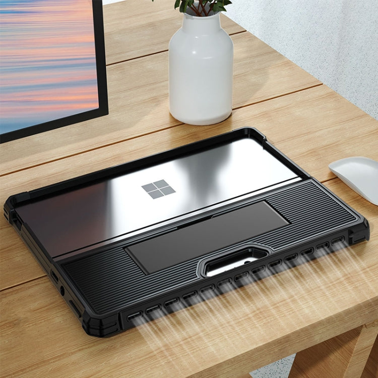 For Microsoft Surface Pro 9 Striped Hollow Tablet Case(Black) - free shipping - PMC TechLife - Order now!