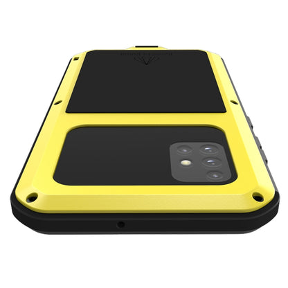 For Galaxy A51 LOVE MEI Metal Shockproof Waterproof Dustproof Protective Case(Yellow) - Galaxy Phone Cases by LOVE MEI | Online Shopping South Africa | PMC Jewellery