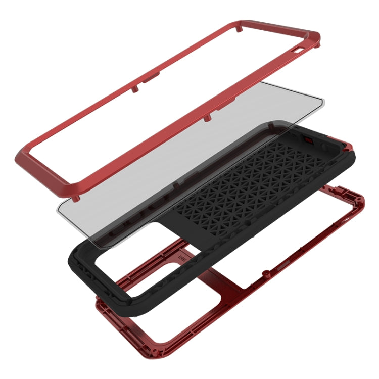 For Galaxy A71 LOVE MEI Metal Shockproof Waterproof Dustproof Protective Case(Red) - Galaxy Phone Cases by LOVE MEI | Online Shopping South Africa | PMC Jewellery