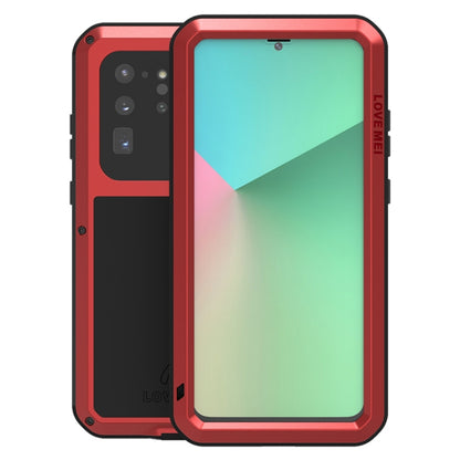 For Galaxy S20 Ultra LOVE MEI Metal Shockproof Waterproof Dustproof Protective Case(Red) - Galaxy Phone Cases by LOVE MEI | Online Shopping South Africa | PMC Jewellery