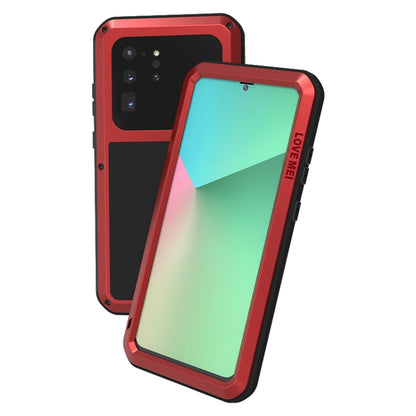 For Galaxy S20 Ultra LOVE MEI Metal Shockproof Waterproof Dustproof Protective Case(Red) - Galaxy Phone Cases by LOVE MEI | Online Shopping South Africa | PMC Jewellery