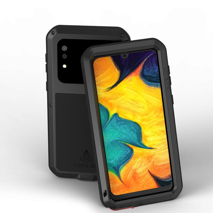 For Galaxy A30 LOVE MEI Metal Shockproof Waterproof Dustproof Protective Case(Black) - Galaxy Phone Cases by LOVE MEI | Online Shopping South Africa | PMC Jewellery