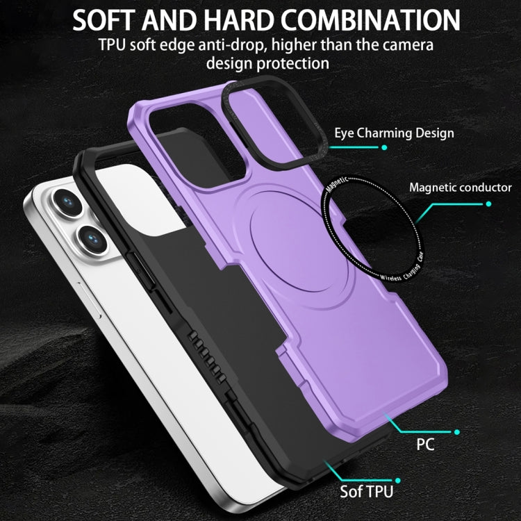 For Samsung Galaxy S21 FE 5G MagSafe Shockproof Armor Phone Case(Purple) - Galaxy Phone Cases by PMC TechLife | Online Shopping South Africa | PMC TechLife