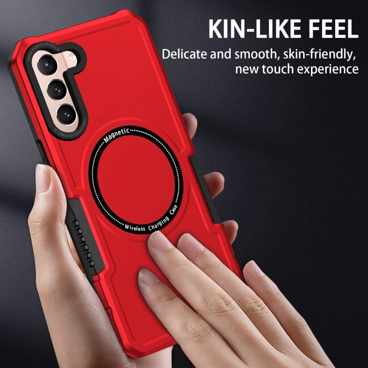 For Samsung Galaxy S21 5G MagSafe Shockproof Armor Phone Case(Red) - Galaxy S21 5G Cases by PMC TechLife | Online Shopping South Africa | PMC TechLife