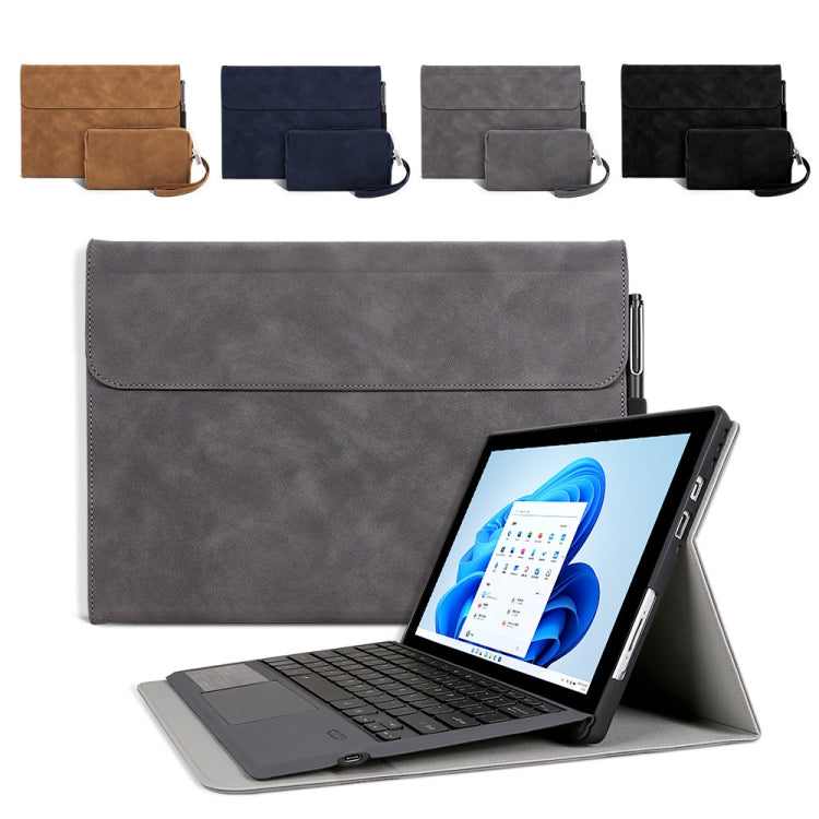 For Microsoft Surface Pro 9 / Surface Pro 10 Sheepskin All-Inclusive Shockproof Protective Case with Power Bag(Brown) - Others by PMC TechLife | Online Shopping South Africa | PMC TechLife | Buy Now Pay Later Mobicred