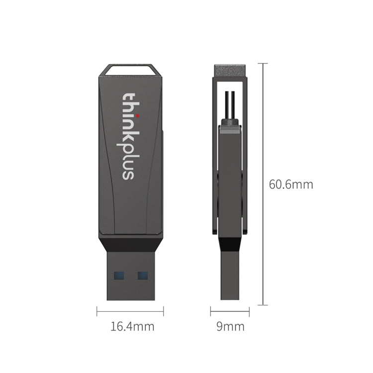 Lenovo Thinkplus MU252 USB 3.1 + USB-C / Type-C Flash Drive, Memory:256GB - USB Flash Drives by Lenovo | Online Shopping South Africa | PMC Jewellery