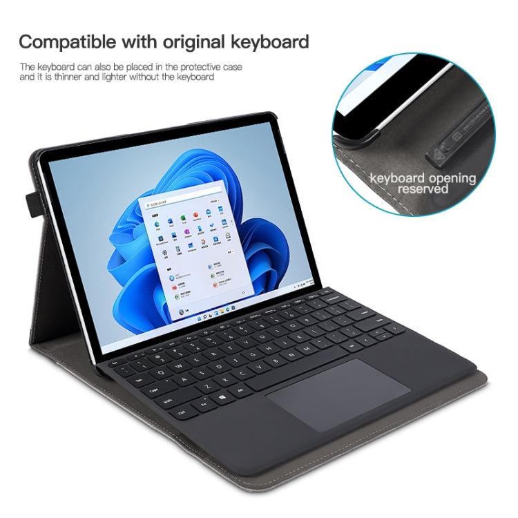 For Microsoft Surface Pro 10 / 9 Cloth Texture Stitching Leather Tablet Case(Black) - Others by PMC TechLife | Online Shopping South Africa | PMC TechLife | Buy Now Pay Later Mobicred