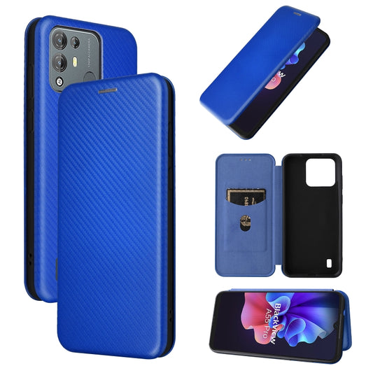 For Blackview A55 Pro Carbon Fiber Texture Horizontal Flip PU Phone Case(Blue) - More Brand by PMC Jewellery | Online Shopping South Africa | PMC Jewellery | Buy Now Pay Later Mobicred