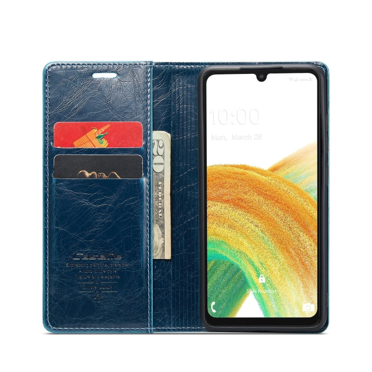 For Samsung Galaxy A33 5G CaseMe 003 Crazy Horse Texture Leather Phone Case(Blue) - Galaxy Phone Cases by CaseMe | Online Shopping South Africa | PMC Jewellery | Buy Now Pay Later Mobicred