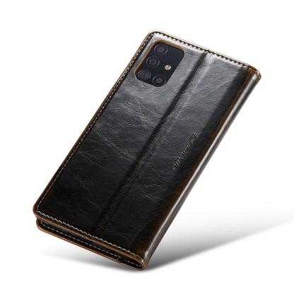 For Samsung Galaxy A51 4G/M40S CaseMe 003 Crazy Horse Texture Leather Phone Case(Coffee) - Galaxy Phone Cases by CaseMe | Online Shopping South Africa | PMC Jewellery | Buy Now Pay Later Mobicred