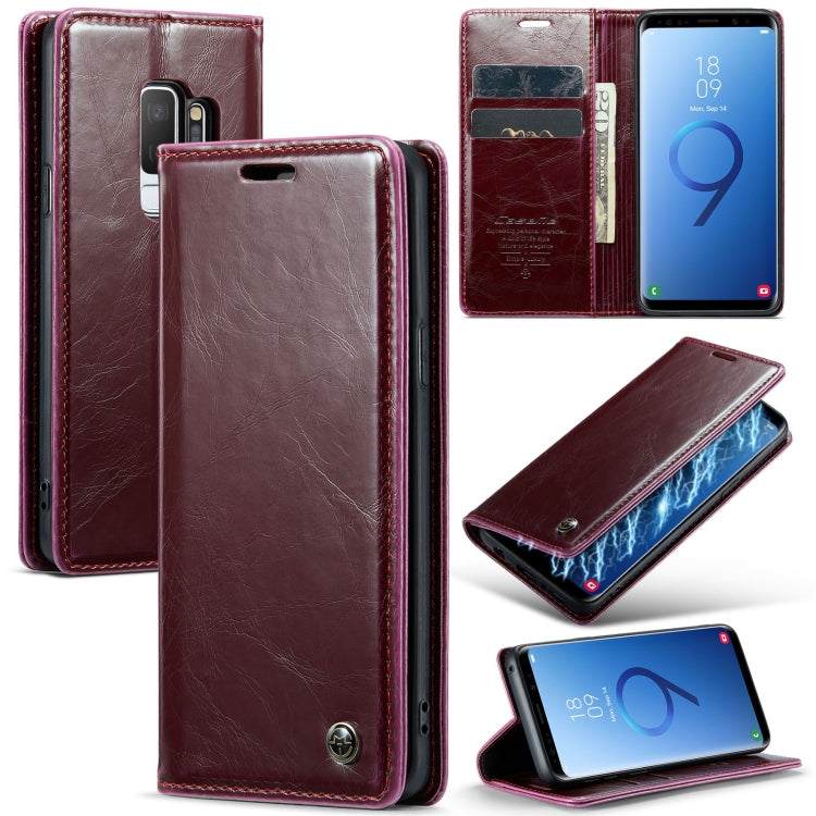 For Samsung Galaxy S9+ CaseMe 003 Crazy Horse Texture Leather Phone Case(Wine Red) - Galaxy Phone Cases by CaseMe | Online Shopping South Africa | PMC Jewellery | Buy Now Pay Later Mobicred