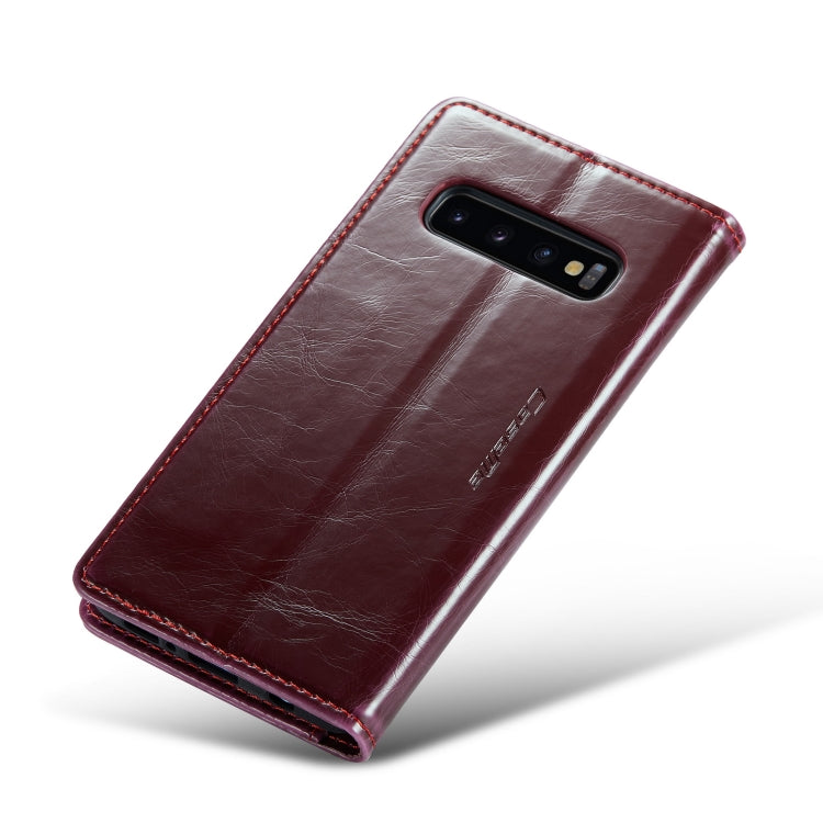 For Samsung Galaxy S10+ CaseMe 003 Crazy Horse Texture Leather Phone Case(Wine Red) - Galaxy Phone Cases by CaseMe | Online Shopping South Africa | PMC Jewellery | Buy Now Pay Later Mobicred