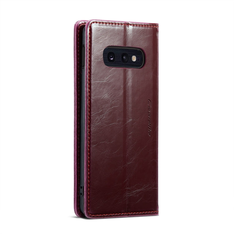 For Samsung Galaxy S10e CaseMe 003 Crazy Horse Texture Leather Phone Case(Wine Red) - Galaxy Phone Cases by CaseMe | Online Shopping South Africa | PMC Jewellery | Buy Now Pay Later Mobicred