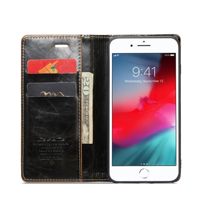 For iPhone 6 Plus/7 Plus/8 Plus CaseMe 003 Crazy Horse Texture Leather Phone Case(Coffee) - More iPhone Cases by CaseMe | Online Shopping South Africa | PMC Jewellery | Buy Now Pay Later Mobicred