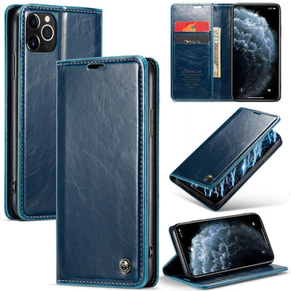 For iPhone 11 Pro CaseMe 003 Crazy Horse Texture Leather Phone Case(Blue) - iPhone 11 Pro Cases by CaseMe | Online Shopping South Africa | PMC Jewellery | Buy Now Pay Later Mobicred