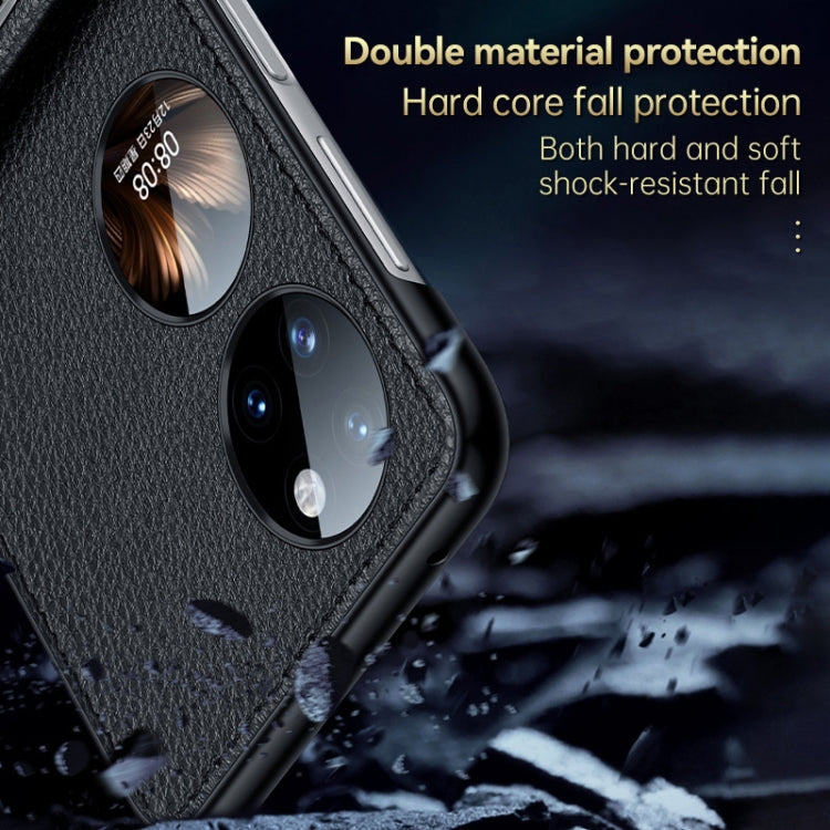 For Huawei P50 Pocket SULADA Invisible Bracket Leather Back Cover Phone Case(Dark Green) - Huawei Cases by SULADA | Online Shopping South Africa | PMC TechLife | Buy Now Pay Later Mobicred