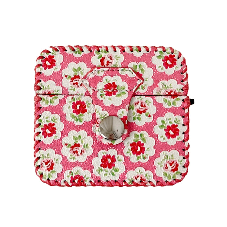 For AirPods Pro 2 PU Leather Wireless Earphone Case(Little Red Flower) - For AirPods Pro 2 by PMC Jewellery | Online Shopping South Africa | PMC Jewellery | Buy Now Pay Later Mobicred