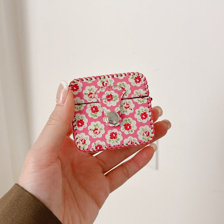 For AirPods Pro 2 PU Leather Wireless Earphone Case(Little Red Flower) - For AirPods Pro 2 by PMC Jewellery | Online Shopping South Africa | PMC Jewellery | Buy Now Pay Later Mobicred