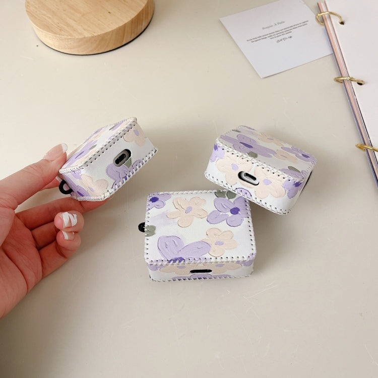 For AirPods Pro 2 PU Leather Wireless Earphone Case(Oil Painting Flowers) - For AirPods Pro 2 by PMC Jewellery | Online Shopping South Africa | PMC Jewellery | Buy Now Pay Later Mobicred
