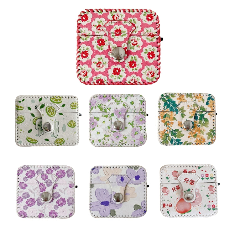 For AirPods Pro 2 PU Leather Wireless Earphone Case(Little Red Flower) - For AirPods Pro 2 by PMC Jewellery | Online Shopping South Africa | PMC Jewellery | Buy Now Pay Later Mobicred