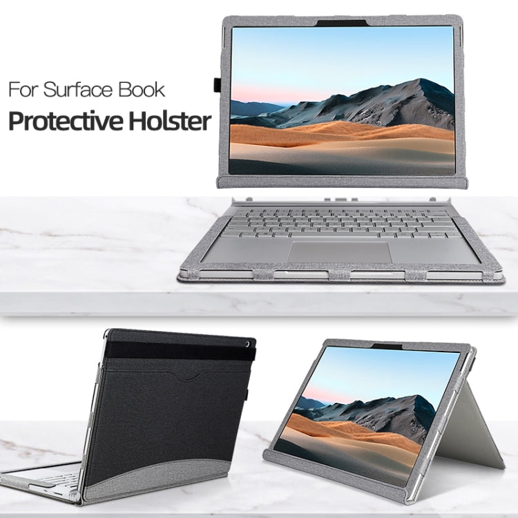 For MicroSoft Surface Book 3 / 2 / 1 15 inch Leather Laptop Case(Black Brown) - Others by PMC TechLife | Online Shopping South Africa | PMC TechLife | Buy Now Pay Later Mobicred