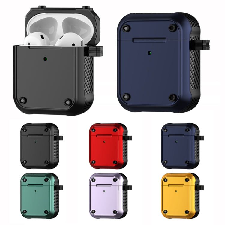 For AirPods 1 / 2 Wing TPU + PC Shockproof Earphone Protective Case(Black Yellow) - For AirPods 1/2 by PMC Jewellery | Online Shopping South Africa | PMC Jewellery | Buy Now Pay Later Mobicred