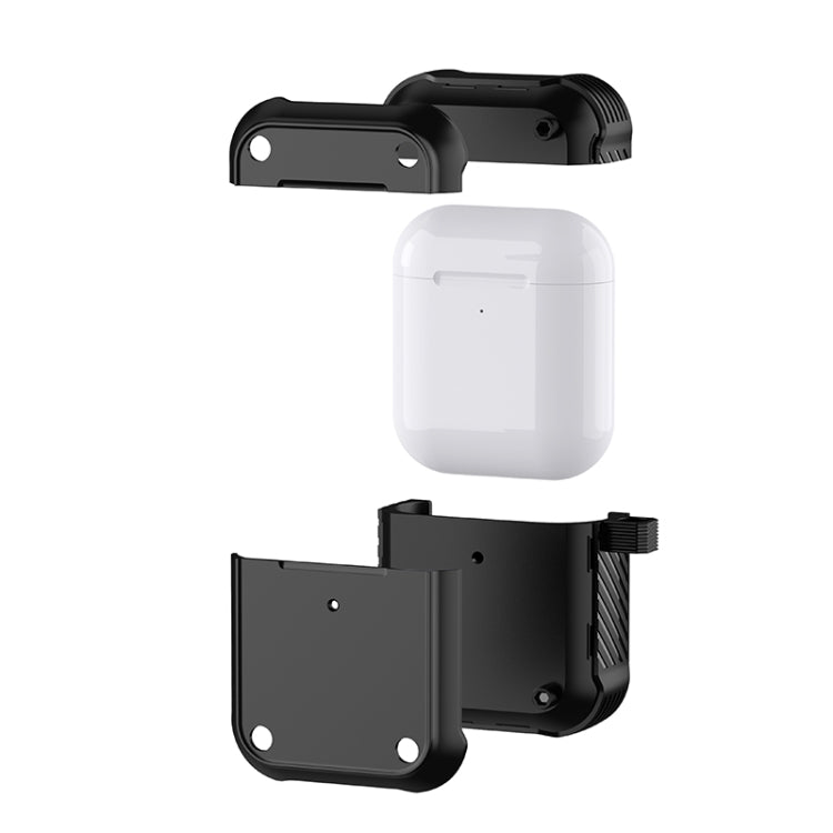 For AirPods 1 / 2 Wing TPU + PC Shockproof Earphone Protective Case(Black) - For AirPods 1/2 by PMC Jewellery | Online Shopping South Africa | PMC Jewellery | Buy Now Pay Later Mobicred