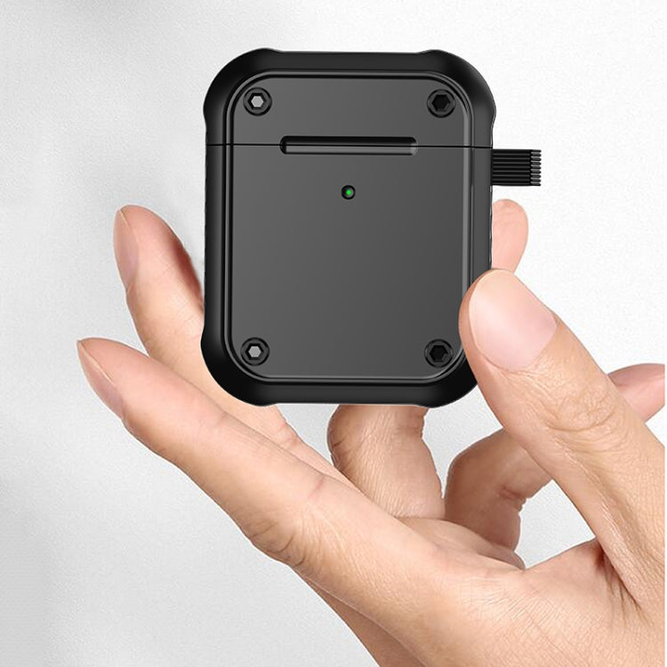 For AirPods 1 / 2 Wing TPU + PC Shockproof Earphone Protective Case(Black Yellow) - For AirPods 1/2 by PMC Jewellery | Online Shopping South Africa | PMC Jewellery | Buy Now Pay Later Mobicred