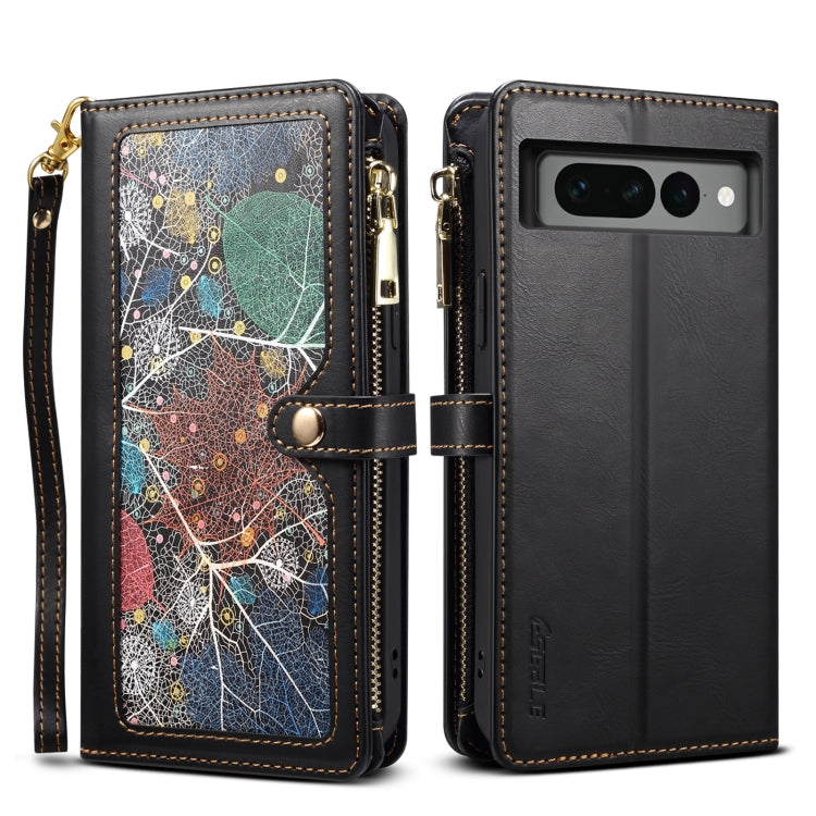 For Google Pixel 7 Pro 5G ESEBLE Star Series Lanyard Zipper Wallet RFID Leather Case(Black) - Google Cases by ESEBLE | Online Shopping South Africa | PMC TechLife | Buy Now Pay Later Mobicred