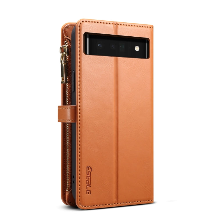 For Google Pixel 6 Pro ESEBLE Star Series Lanyard Zipper Wallet RFID Leather Case(Brown) - Google Cases by ESEBLE | Online Shopping South Africa | PMC TechLife | Buy Now Pay Later Mobicred